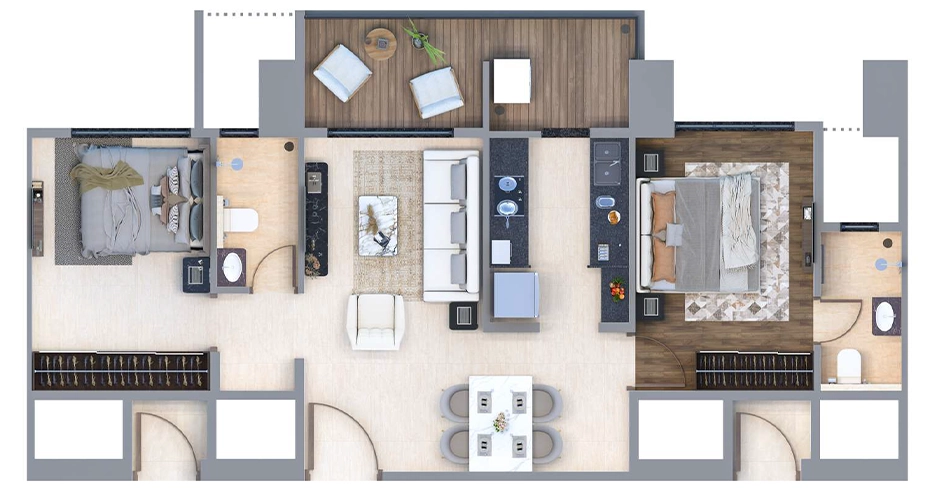 Seasons Kalyan West 2 BHK Floor Plan Seasons Kalyan West 2 BHK Floor Plan