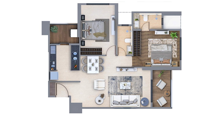 Seasons Kalyan West 2 BHK Floor Plan Seasons Kalyan West 2 BHK Floor Plan